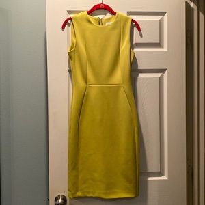 Sleeveless Chartreuse Calvin Klein Dress